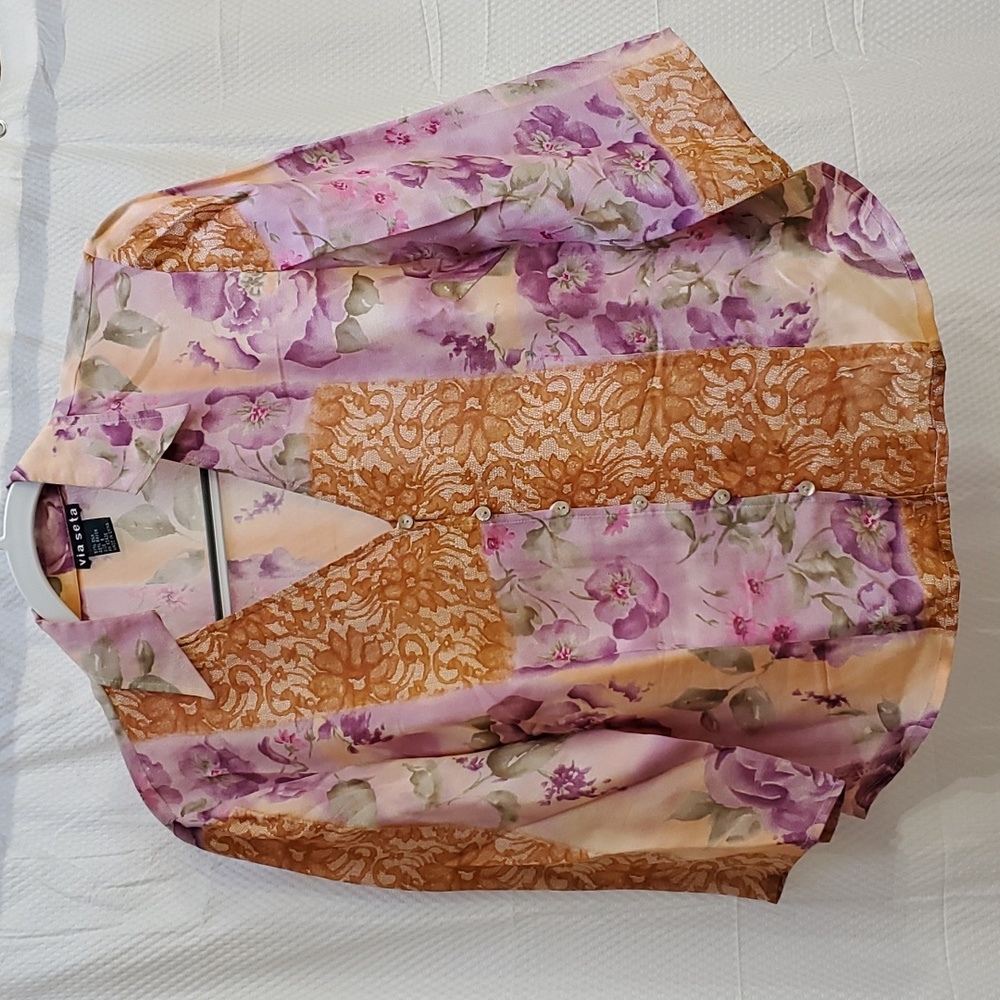 Via Seta Silk-blend Top